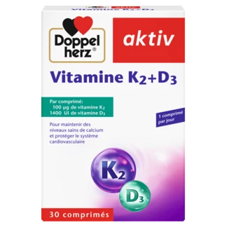 Illustration of the product packaging Doppelherz aktiv Vitamine K2+D3 front view